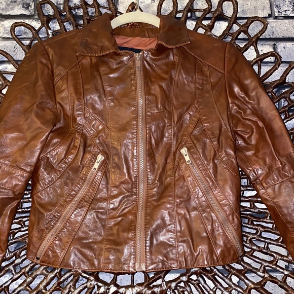 Vintage Wilson Brown Leather Moto Jacket 8 - Picture 2 of 5